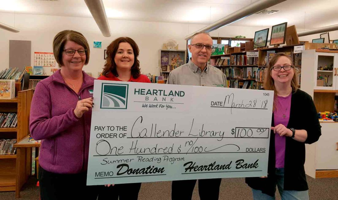Heartland donates to Callender Library News, Sports, Jobs Messenger